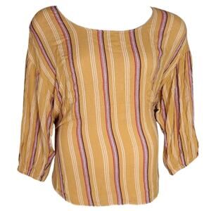 BLOUSE Nwt Ana Yellow Gold Stripe Oversized blouse xxl
